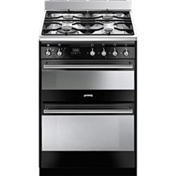 Smeg Concert SUK62MBL8 Dual Fuel Double Oven Cooker in Gloss Black